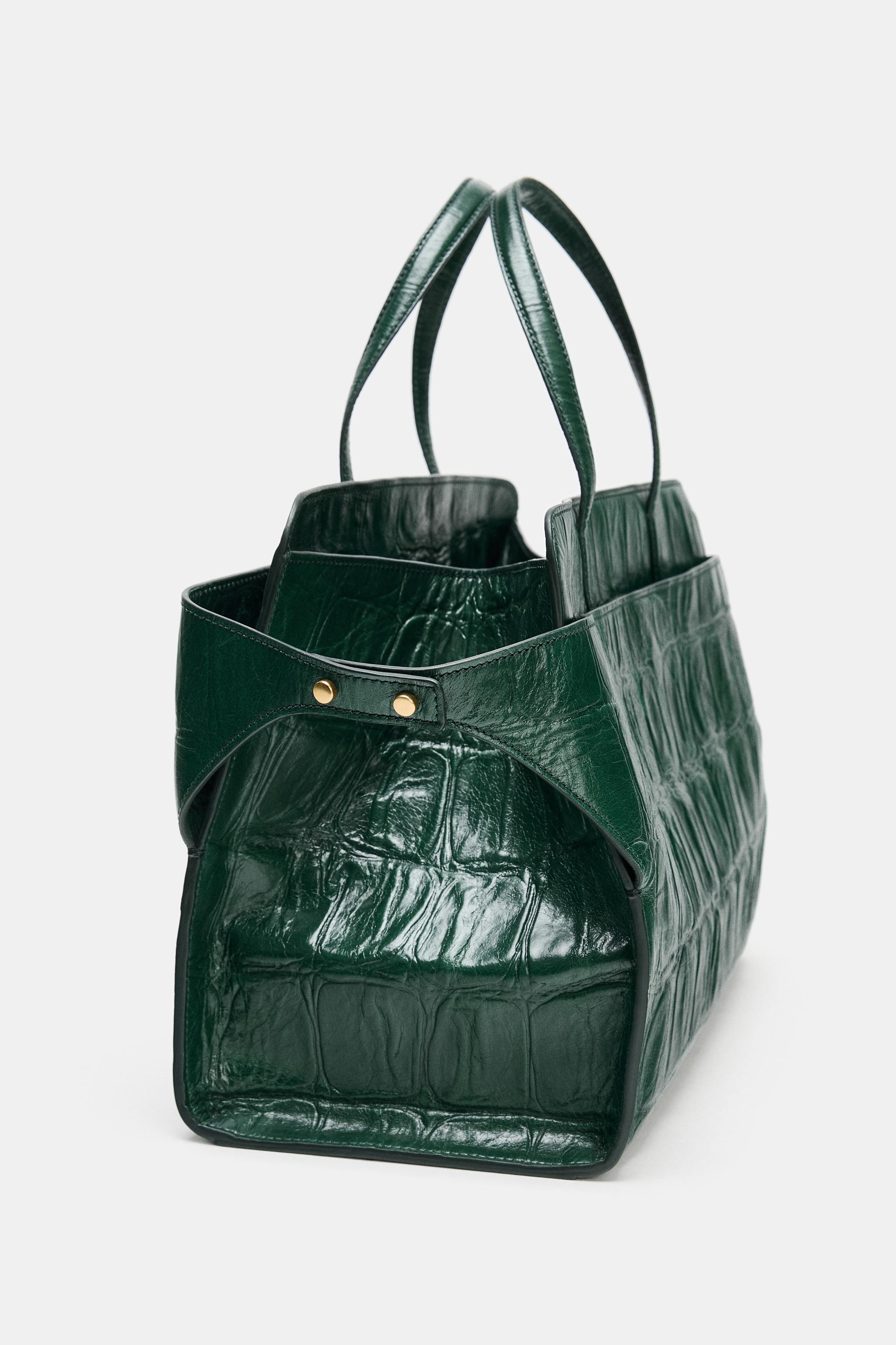 EMBOSSED LEATHER CITY BAG